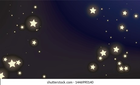 Constellation Map. Mystic Cosmic Sky with Many Stars.     Astronomical Print. Dark Galaxy Pattern. Vector Sky Cosmos Background.