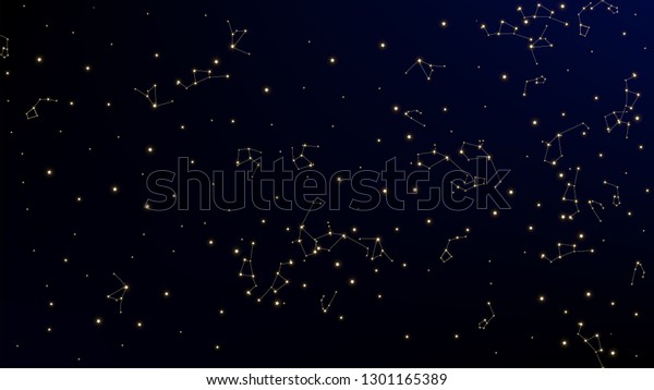 Constellation Map. Mystic Cosmic Sky with\
Many Stars.     Blue Galaxy Pattern. Astronomical Print. Vector\
Nebula Space\
Background.