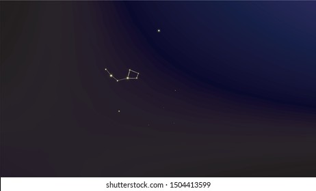 Constellation Map. Night Galaxy Pattern. Magic Cosmic Sky with Many Stars.     Astronomical Print. Vector Milky Way Background.