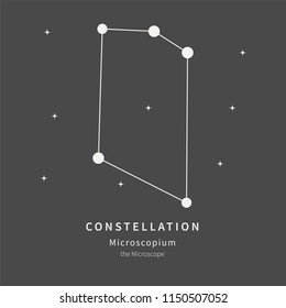 The Constellation Of Microscopium. The Microscope - linear icon. Vector illustration of the concept of astronomy