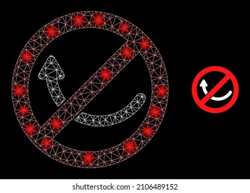 La red de constelación prohíbe el icono web de rotación con mágicos puntos. La constelación iluminada se realiza utilizando un icono vectorial de rotación prohibido. Rotación poligonal prohibida de la tela de armazón,