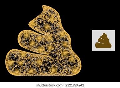 Cosas de la red de constelación con manchas brillantes en un fondo negro. Constelación de vectores ligeros basada en imágenes de mierda, con red intersectada y puntos de luz.
