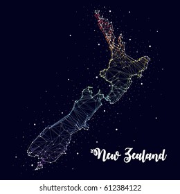 constellation. New Zea land map