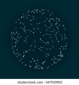 Constellation in the night sky. Stars vector map 