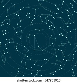 Constellation in the night sky. Stars vector map 