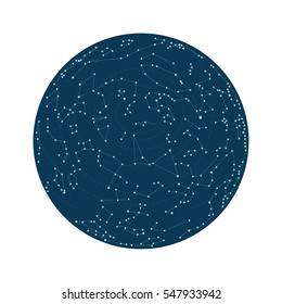 Constellation in the night sky. Stars vector map 