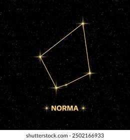 Constellation Norma banner. Flat style. Vector illustration.