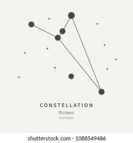 The Constellation Of Octans. The Octant - linear icon. Vector illustration of the concept of astronomy