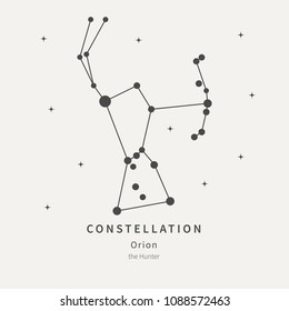 The Constellation Of Orion. The Hunter - linear icon. Vector illustration of the concept of astronomy