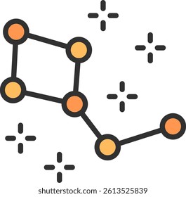 Constellation Outline Filled Style Icon