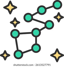 Constellation Outline Filled Style Icon