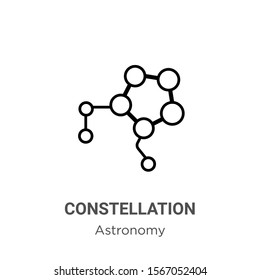 Constellation outline vector icon. Thin line black constellation icon, flat vector simple element illustration from editable astronomy concept isolated on white background