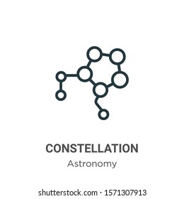 Constellation outline vector icon. Thin line black constellation icon, flat vector simple element illustration from editable astronomy concept isolated on white background