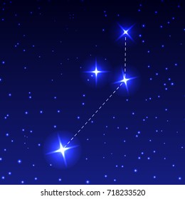 The Constellation Of The Painter in the night starry sky. Vector illustration of the concept of astronomy