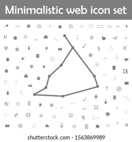 Constellation and part of zodiacal system canser capricorn icon. Web, minimalistic icons universal set for web and mobile