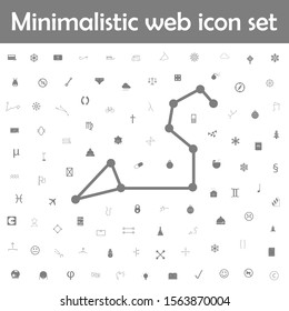 Constellation and part of zodiacal system canser leo icon. Web, minimalistic icons universal set for web and mobile