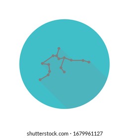 Constellation and part of zodiacal system canser aquarius long shadow icon. Simple glyph, flat vector of web icons for ui and ux, website or mobile application