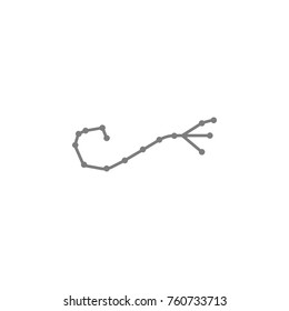 constellation and part of zodiacal system Scorpion icon. Web element. Premium quality graphic design. Signs symbols collection, simple icon for websites, web design on white background