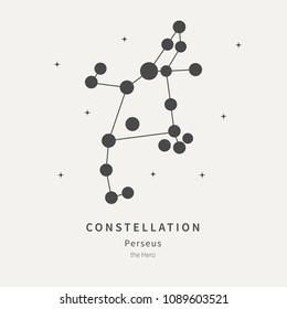 The Constellation Of Perseus. The Hero - linear icon. Vector illustration of the concept of astronomy