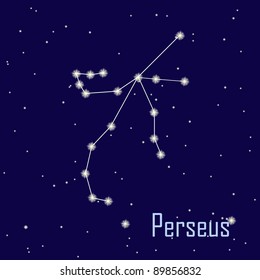 The constellation " Perseus" star in the night sky. Vector illustration