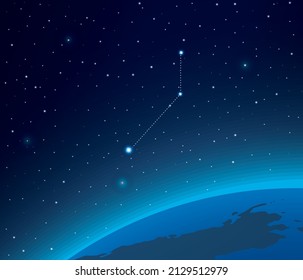 Constellation Pictor with planet  in deep space 