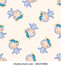 Constellation Pisces , cartoon seamless pattern background