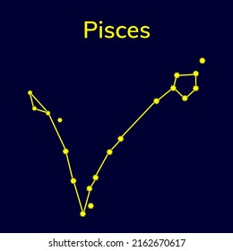 Constellation Pisces on a blue background