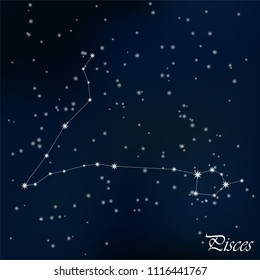 constellation Pisces in the starry sky