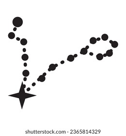 Constellation of pisces, Vector zodiac sign icon.