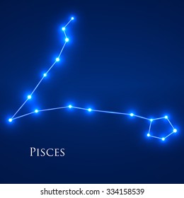Constellation Pisces Zodiac Sign. Vector Illustration. Eps 10