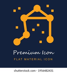 Constellation premium material ui ux isolated vector icon in navy blue and orange colors