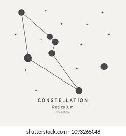 The Constellation Of Reticulum. The Reticle - linear icon. Vector illustration of the concept of astronomy.