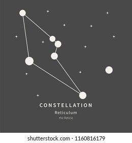 The Constellation Of Reticulum. The Reticle - linear icon. Vector illustration of the concept of astronomy.