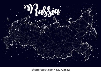 constellation. Russian maps, vector