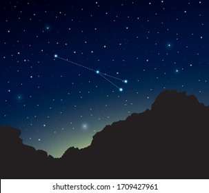 Constelación Sagitta en el espacio profundo