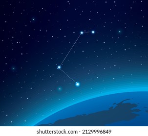 Constellation Sagittarius con planeta en el espacio profundo 