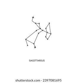 Constellation Sagittarius vector illustration. Sagittarius constellation astrological drawing