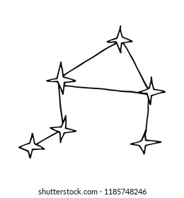 constellation scales of a star sketch isolated on white background.