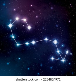 Constellation Scorpio in the night sky. One of the constellations of the Zodiac.