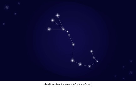 Constellation Scorpio. On a blue background, the constellation Scorpio with shining stars. Vector illustration EPS10.