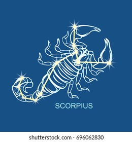 Constellation Scorpius zodiac sign. Flat vector illustration