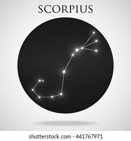 Constellation scorpius zodiac sign isolated on white background, vector illustration