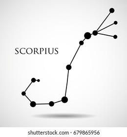Constellation scorpius zodiac sign isolated on white background. Vector illustration. Eps 10