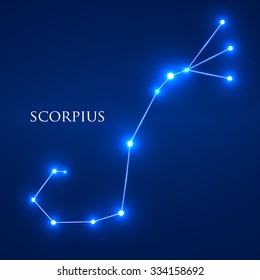 Constellation Scorpius  Zodiac Sign. Vector Illustration. Eps 10