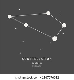 The Constellation Of Sculptor. The Sculptor - linear icon. Vector illustration of the concept of astronomy