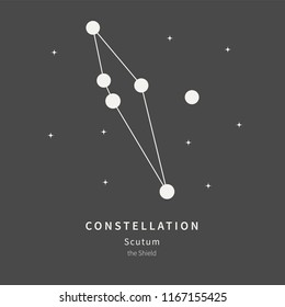 The Constellation Of Scutum. The Shield - linear icon. Vector illustration of the concept of astronomy