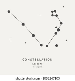 The Constellation of Serpens. The Serpent - linear icon. Vector illustration of the concept of astronomy