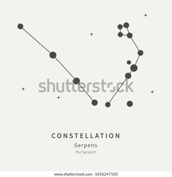 The\
Constellation of Serpens. The Serpent - linear icon. Vector\
illustration of the concept of\
astronomy