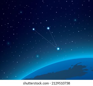 Sextanes de constelación con planeta en el espacio profundo 
