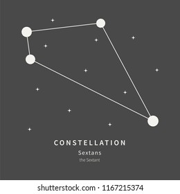 The Constellation Of Sextans. The Sextant - linear icon. Vector illustration of the concept of astronomy